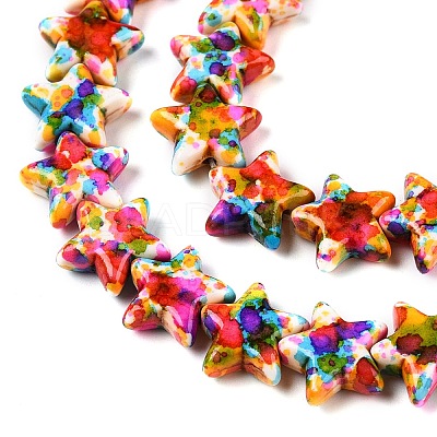 Spray Painted Synthetic Turquoise Beads Strands UNKW-T001-11D-1