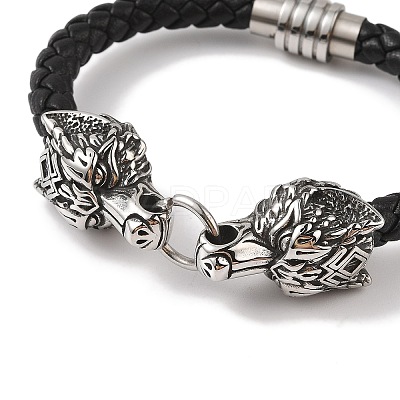 Braided Microfiber Leather Cord Bracelets BJEW-B096-19A-1