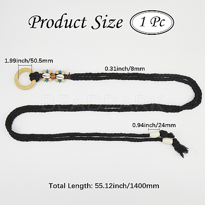 Handmade Weaving Cotton Linen Waist Chain Belts for Women Ladies Dress AJEW-WH20017-75B-1