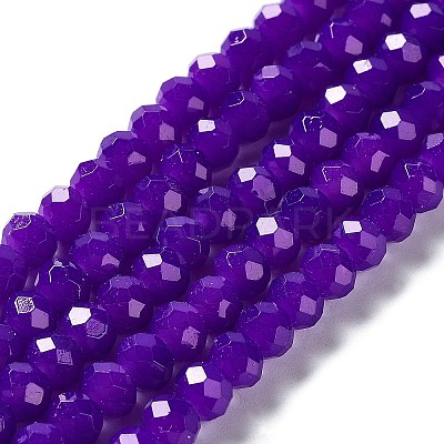 Baking Paint Imitation Jade Glass Bead Strands DGLA-A034-J8MM-A27-1