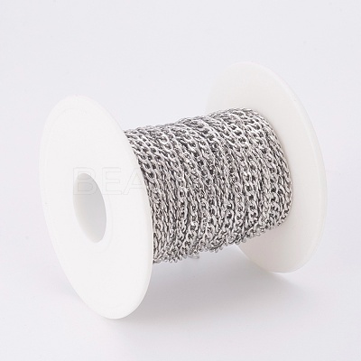 Tarnish Resistant 304 Stainless Steel Curb Chains CHS-F003-03P-B-1