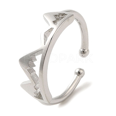 Brass Open Cuff Rings for Woman RJEW-M161-02P-1