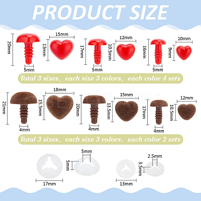 54 Bags Heart Plastic Safety Craft Noses FIND-PH0028-79-1