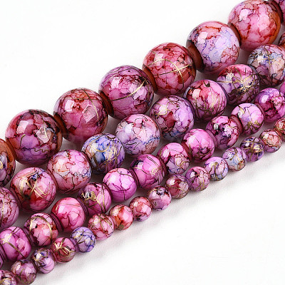 Baking Paint Glass Beads Strands X-DGLA-N003-6mm-B03-1