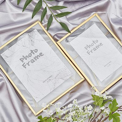 Glass Picture Frame with Iron Easel AJEW-WH0021-58A-1