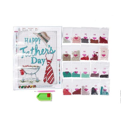 DIY Father's Day Theme Full Drill Diamond Painting Canvas Kits DIY-G080-01-1