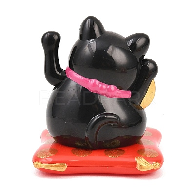 ABS Plastic Solar Powered Maneki-neko Figurines LS-DJEW-B017-01A-04-1