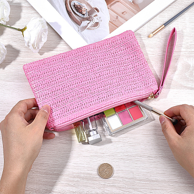 Woven Straw Wristlets Bags ABAG-WH20005-69D-1