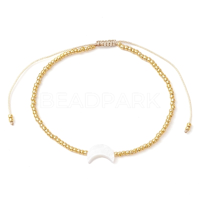 Natural Pearl & Seed Braided Bead Bracelets BJEW-JB09722-02-1