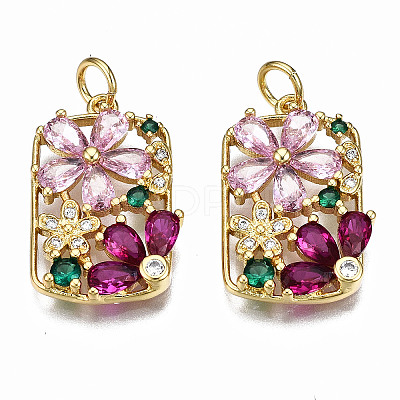 Brass Micro Pave Cubic Zirconia Pendants X-ZIRC-Q200-010-NF-1