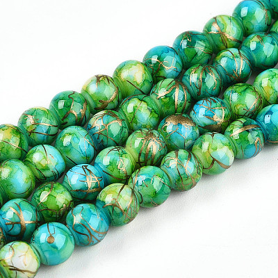 Baking Paint Glass Beads Strands DGLA-N003-6mm-B04-1