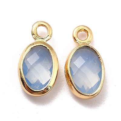 Eco-Friendly Brass with Glass Pendants KK-K268-01J-1