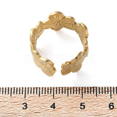 304 Stainless Steel Open Cuff Ring RJEW-C067-23G-1