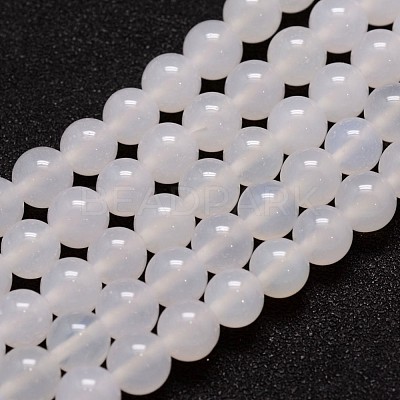 Natural White Agate Bead Strands X-G-G880-03-8mm-1