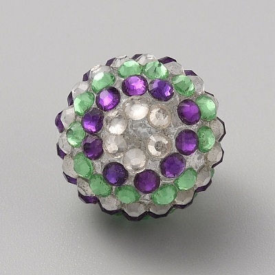 Easter Theme Chunky Resin Rhinestone Bubblegum Ball Beads RESI-CJC0025-02D-1