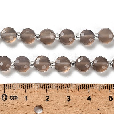 Natural Grey Agate Beads Strands G-B153-A01-1