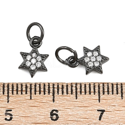 Brass Micro Pave Cubic Zirconia Pendants ZIRC-K070-41B-1