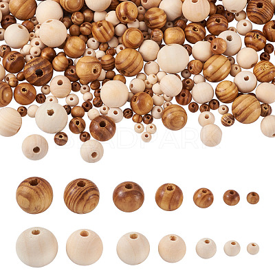 Unfinished Natural Wood Beads WOOD-TA0002-41-LF-1