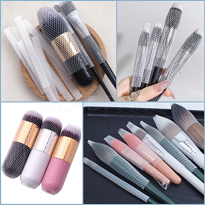 200Pcs PE Makeup Brush Protector Reusable Expandable Mesh Cover MRMJ-GF0001-51C-1