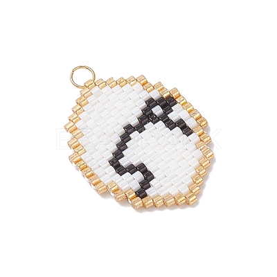 Glass Seed Beaded Twelve Constellations Pendants PALLOY-MZ00891-03-1