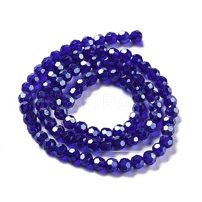 Electroplate Transparent Glass Beads Strands EGLA-A035-T4mm-A06-1