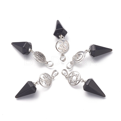 Obsidian Pendants G-O194-15-1