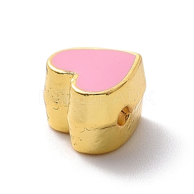 Eco-friendly Rack Plating Brass Enamel Beads KK-F843-30G-08-1