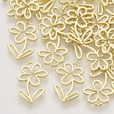 Rack Plating Alloy Open Back Bezel Pendants PALLOY-N150-38-1