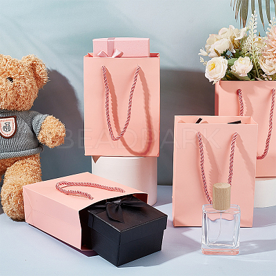 Folding Paper Gift Bags with Handle ABAG-WH0045-21D-1