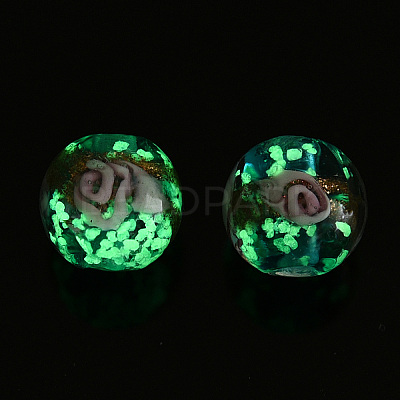 Luminous Handmade Gold Sand Lampwork Beads LAMP-T021-03R-1
