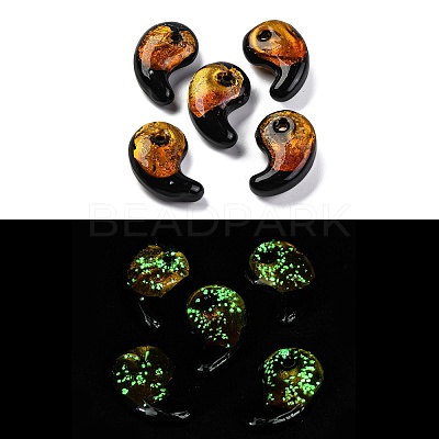 Luminous Handmade Silver Foil Lampwork Beads LAMP-F022-05E-1
