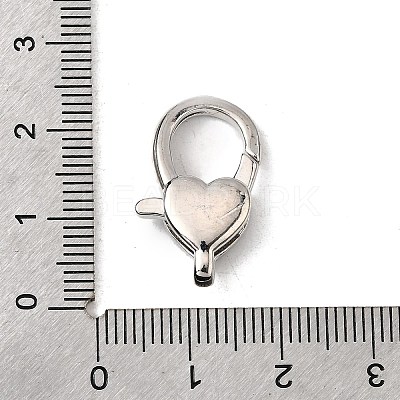 Brass Clear Cubic Zirconia Lobster Claw Clasps KK-Z078-46A-P-1