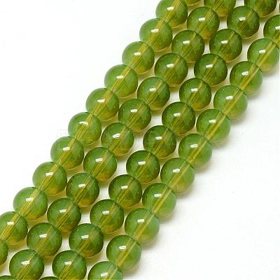 Baking Paint Glass Beads Strands DGLA-Q023-6mm-DB21-1