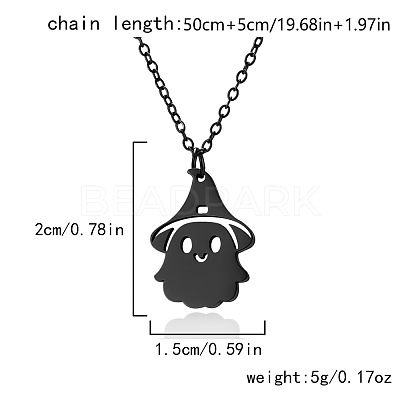 Halloween 304 Stainless Steel Laser Cut Pendant Necklaces FS-WG247A7-11-1