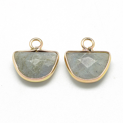 Natural Labradorite Semi Circle Pendants X-G-Q965-06-1