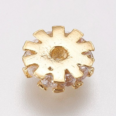 Brass Micro Pave Cubic Zirconia Beads KK-I614-058-1