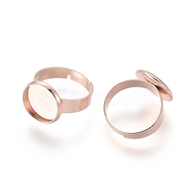 Adjustable 201 Stainless Steel Finger Rings Components STAS-G187-01RG-12mm-1