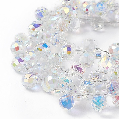 Transparent Electroplate Glass Beads Strands EGLA-F152A-AB02-1