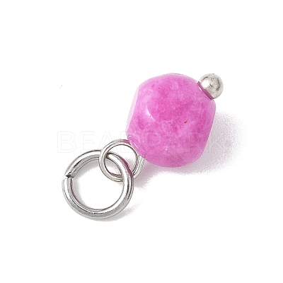 Natural Colorful Tourmaline Dice Charms PALLOY-JF04580-02-1