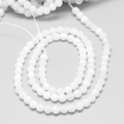 Natural White Jade Bead Strands G-R344-4mm-21-1