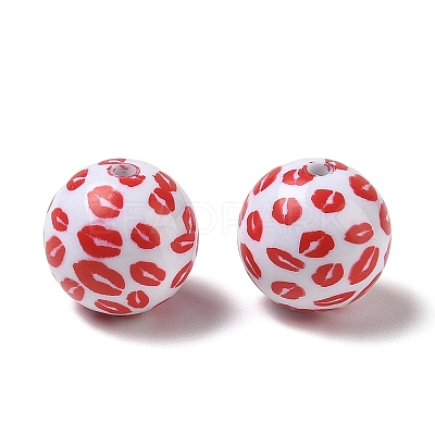 Printed Opaque Acrylic Beads AC-CBA6329-02-1