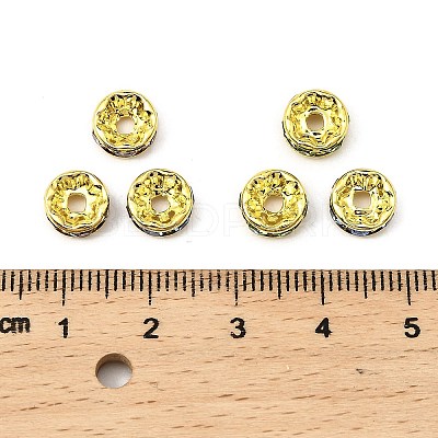 Brass Rhinestone Spacer Beads RB-A014-Z8mm-G-1