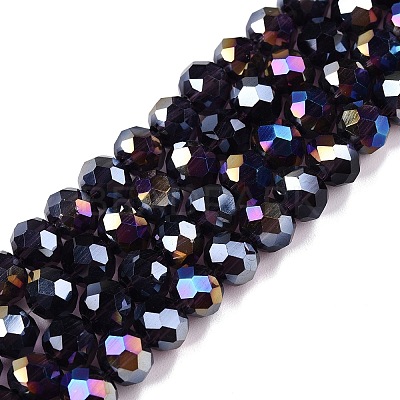 Electroplate Glass Beads Strands EGLA-A044-T6mm-B15-1