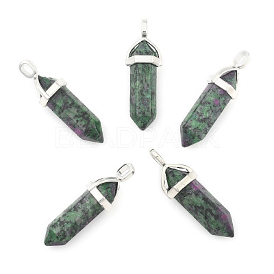 Natural Ruby in Zoisite Double Terminated Pointed Pendants G-F295-04N-1