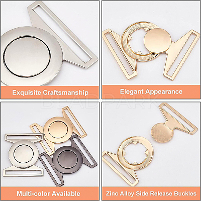 6Sets 3 Colors Zinc Alloy Side Release Buckles FIND-BC0002-43-1