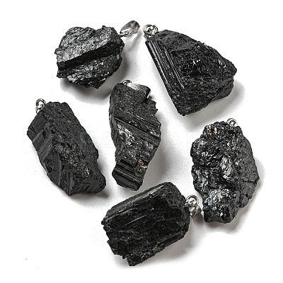 Natural Black Tourmaline Pendants LS-G-F739-01P-1