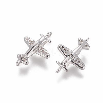 Brass Cubic Zirconia Links ZIRC-E162-01P-1