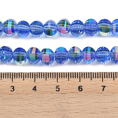 Electroplate Transparent Glass Beads Strands EGLA-B011-08A-AB08-1