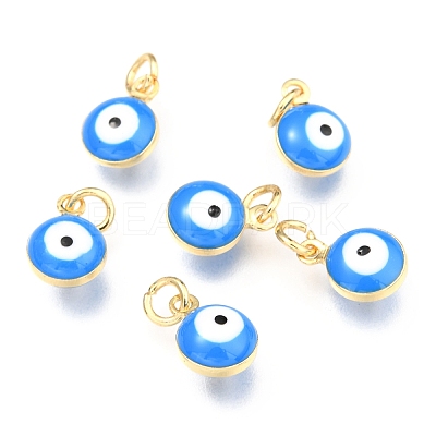 Brass Enamel Beads X-KK-B024-02G-1