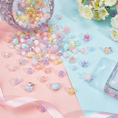 210Pcs 15 Style Transparent Acrylic Beads TACR-CA0001-06-1